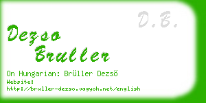 dezso bruller business card
