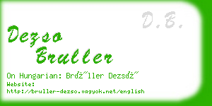 dezso bruller business card
